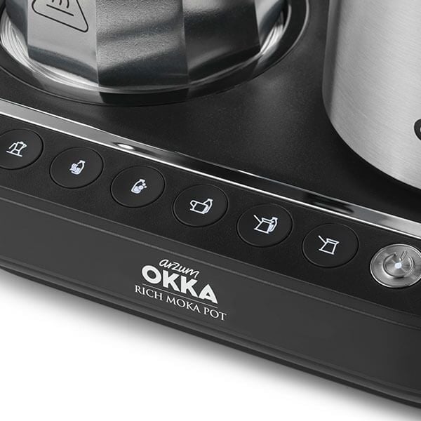 Arzum OK0027 Okka Rich Moka Pot Karıştırıcılı Metal İtalyan ve Türk Kahve Makinesi Krom Inox - Siyah
