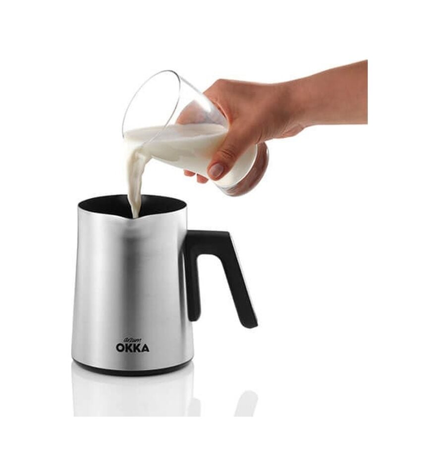 Arzum OK0027 Okka Rich Moka Pot Karıştırıcılı Metal İtalyan ve Türk Kahve Makinesi Krom Inox - Siyah