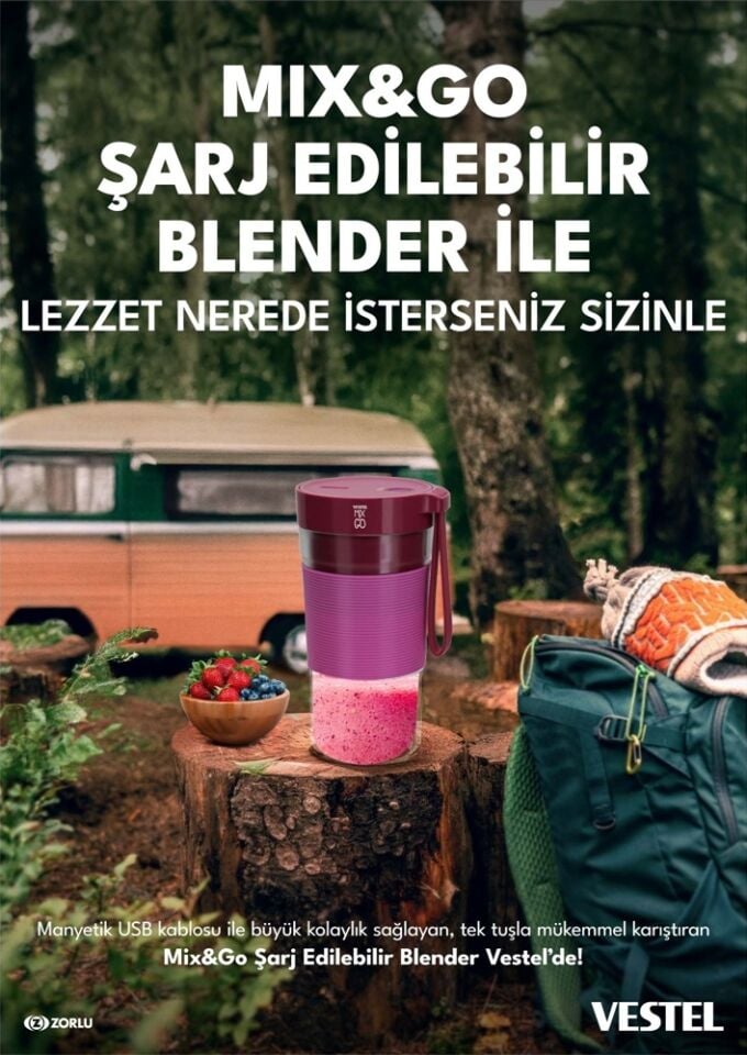 Vestel Mix & Go Şarj Edilebilir Blender Siyah