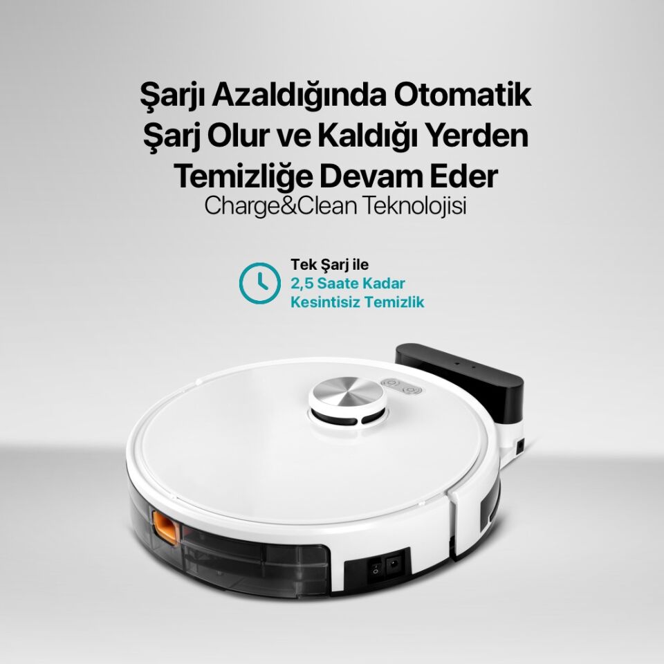 ttec Robi Pro LaserIQ Teknolojili Akıllı Robot Süpürge ve Paspas