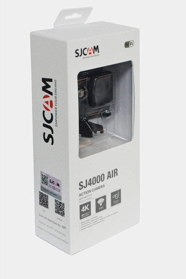 SJCAM SJ4000 Air WiFi 4K UHD 16MP 2” Geniş Ekran H.264 900mAh 30 Metre Su Geçirmez Aksiyon Kamerası Siyah