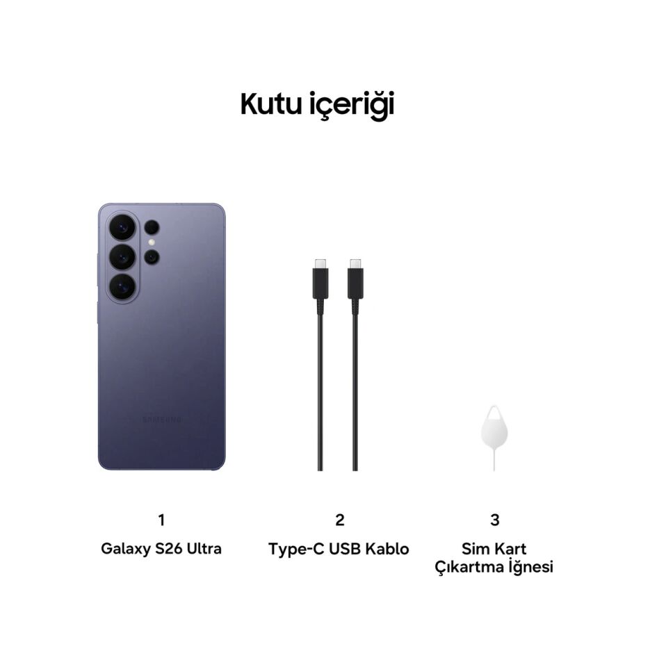 Samsung Galaxy S26 Ultra 256 GB (Samsung Türkiye Garantili) Kobalt Mor 256 GB