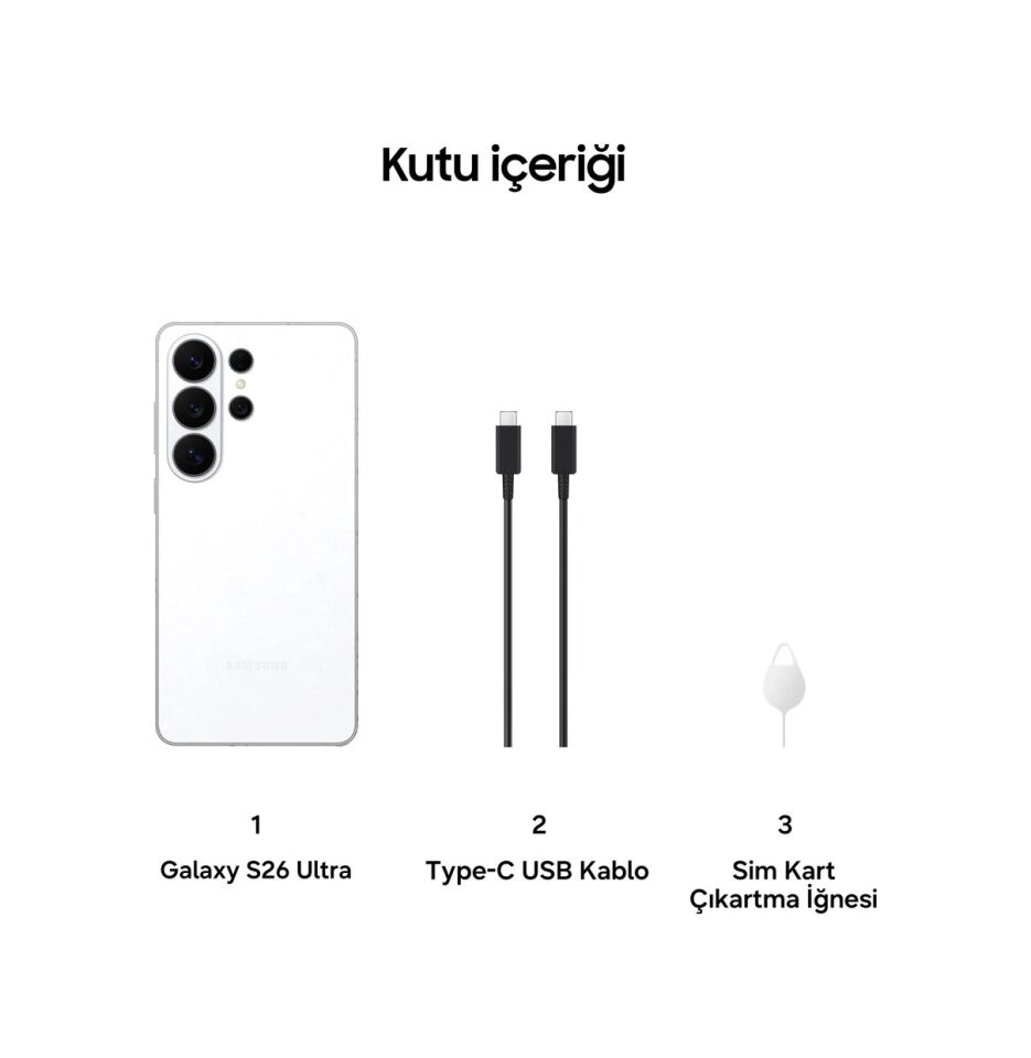 Samsung Galaxy S26 Ultra 256 GB (Samsung Türkiye Garantili) Beyaz 256 GB