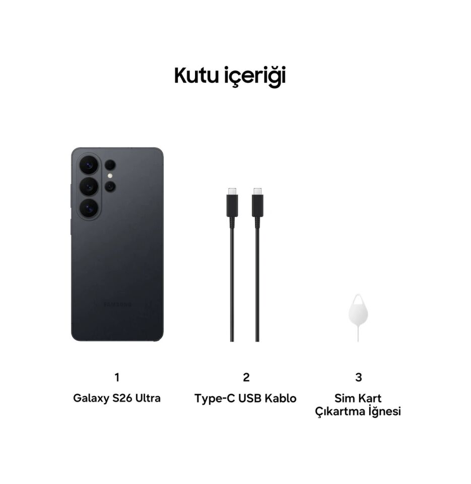 Samsung Galaxy S26 Ultra 256 GB (Samsung Türkiye Garantili) Siyah 256 GB