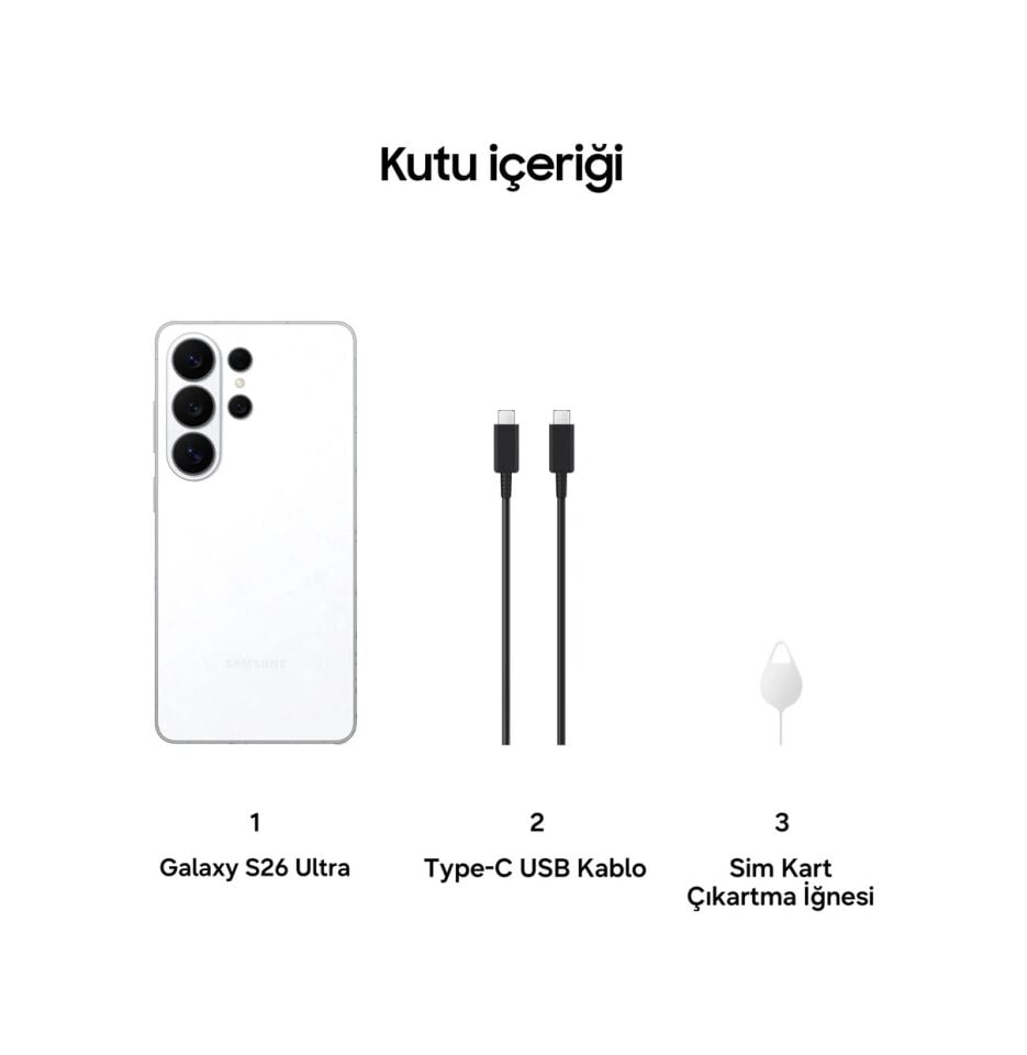 Samsung Galaxy S26 Ultra 12 GB 512 GB (Samsung Türkiye Garantili) Beyaz 512 GB