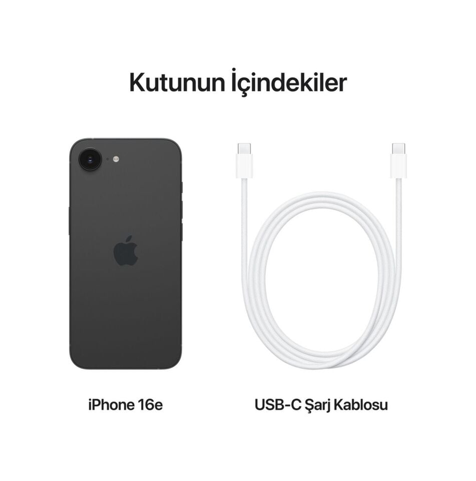 Apple iPhone 16E 128 GB (Apple Türkiye Garantili) Siyah 128 GB