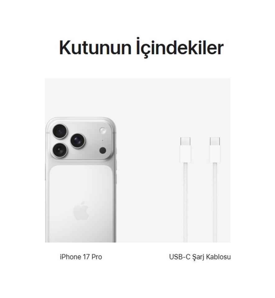 Apple iPhone 17 Pro Max 256 GB (Apple Türkiye Garantili) Gümüş 256 GB