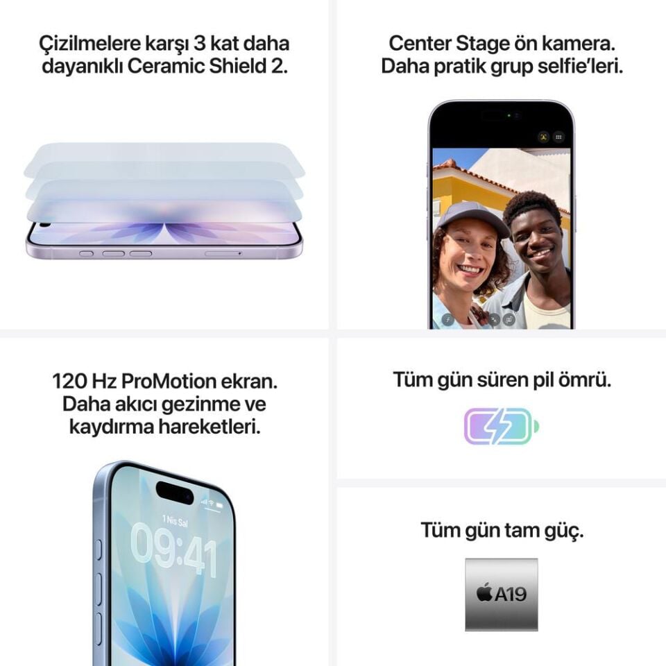 Apple iPhone 17 256 GB  (Apple Türkiye Garantili) Lavanta 256 GB
