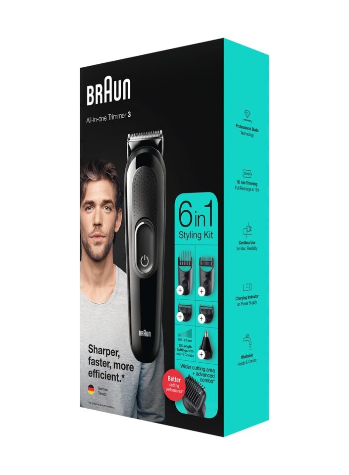 Braun MGK 3320 Erkek Bakım Kiti 6'sı 1 Arada Şekillendirici Siyah