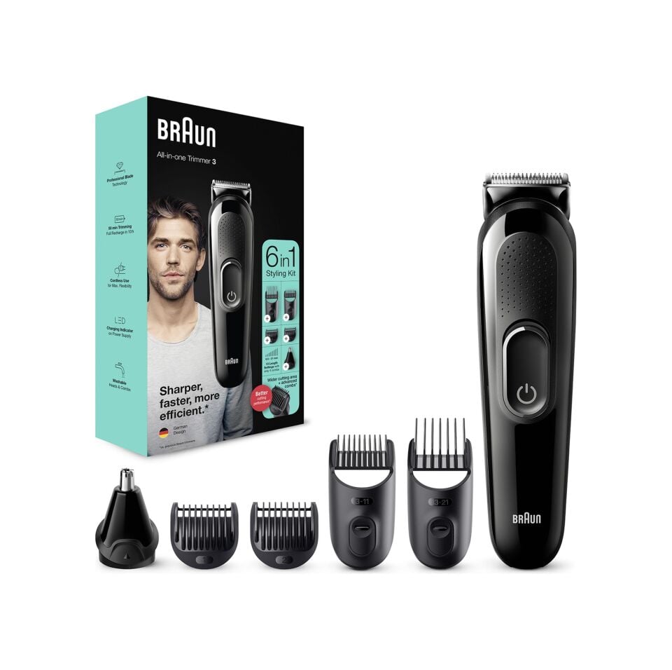Braun MGK 3320 Erkek Bakım Kiti 6'sı 1 Arada Şekillendirici Siyah