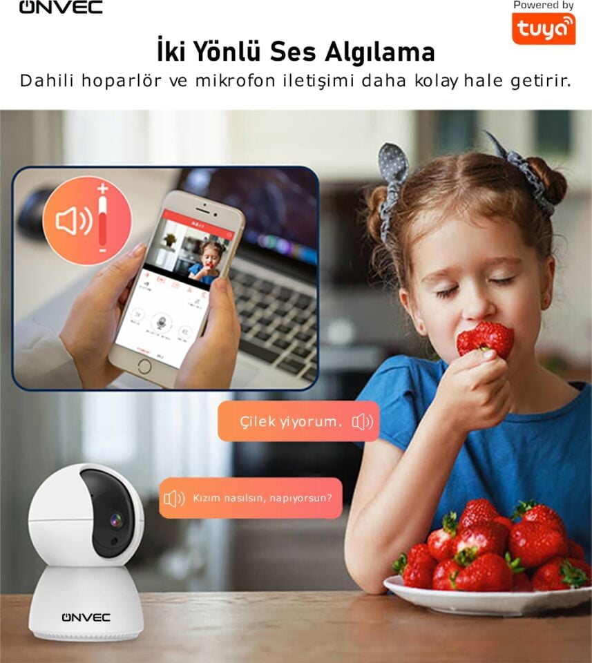 Onvec 2Gen Tuya Wifi Destekli 1080P Akıllı Kamera