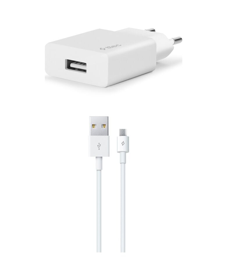 Ttec SmartCharger Seyahat Şarj Aleti 2.1A + Micro USB Kablo Beyaz