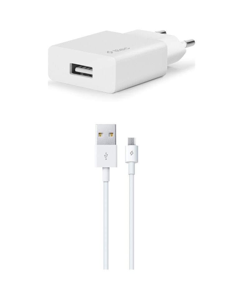 Ttec SmartCharger Seyahat Şarj Aleti 2.1A + Micro USB Kablo Beyaz