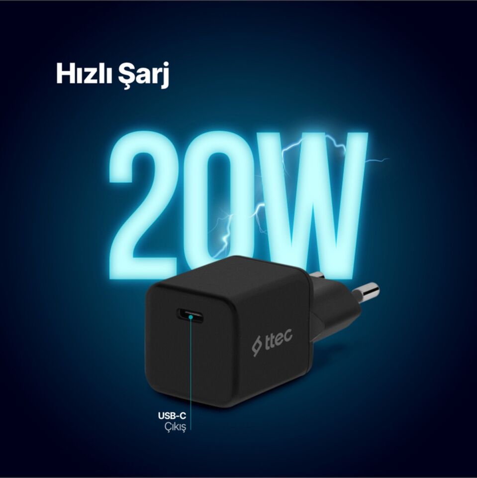 Ttec SmartCharger 20W PD Seyahat Hızlı Şarj Aleti