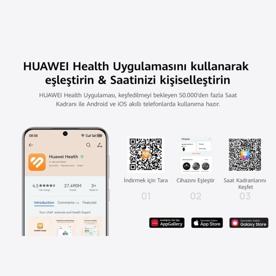 Huawei Watch Fit 4 Akıllı Saat (resmi Distribütör Garantili) Beyaz