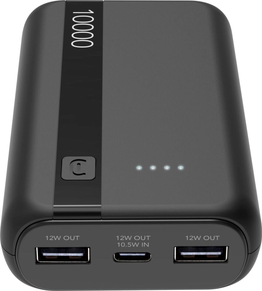 Cellularlıne 12w X 2 20.000 Mah Taşınabilir Şarj Cihazı Siyah Siyah