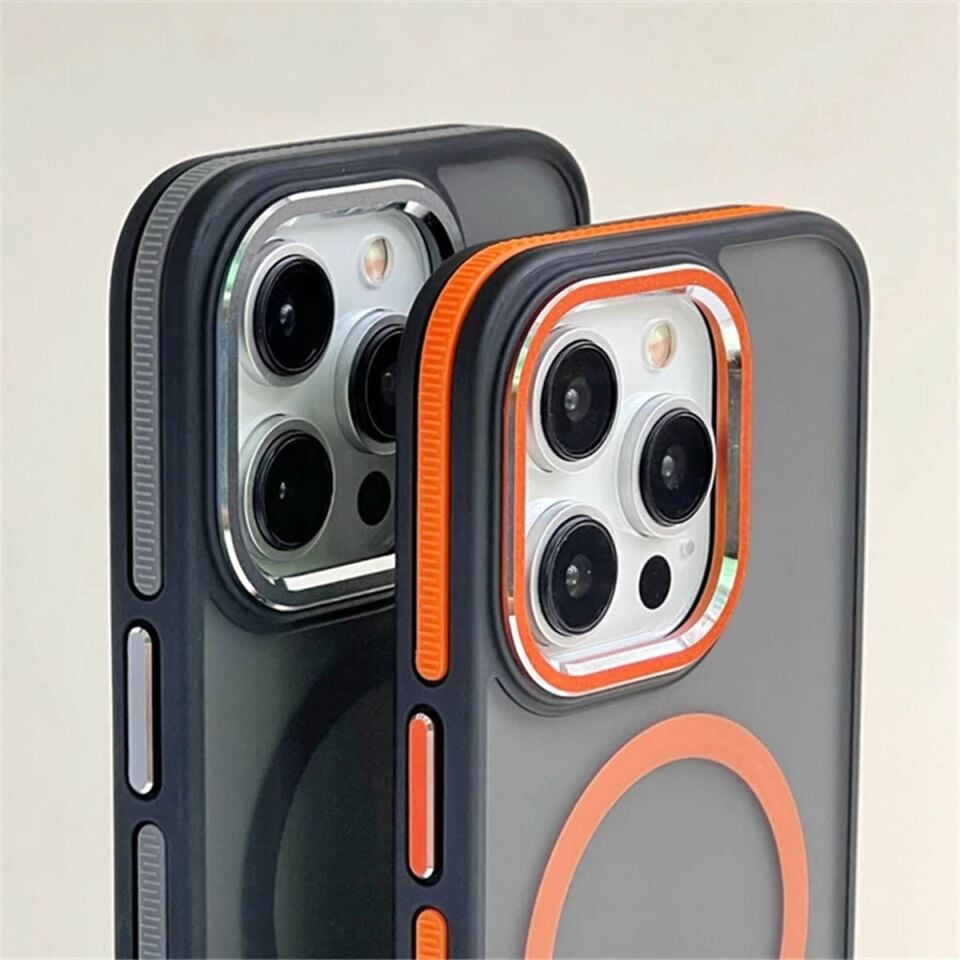Bikapak Magstyle Apple Uyumlu iPhone 16 Pro Max Gri Kapak Kılıf