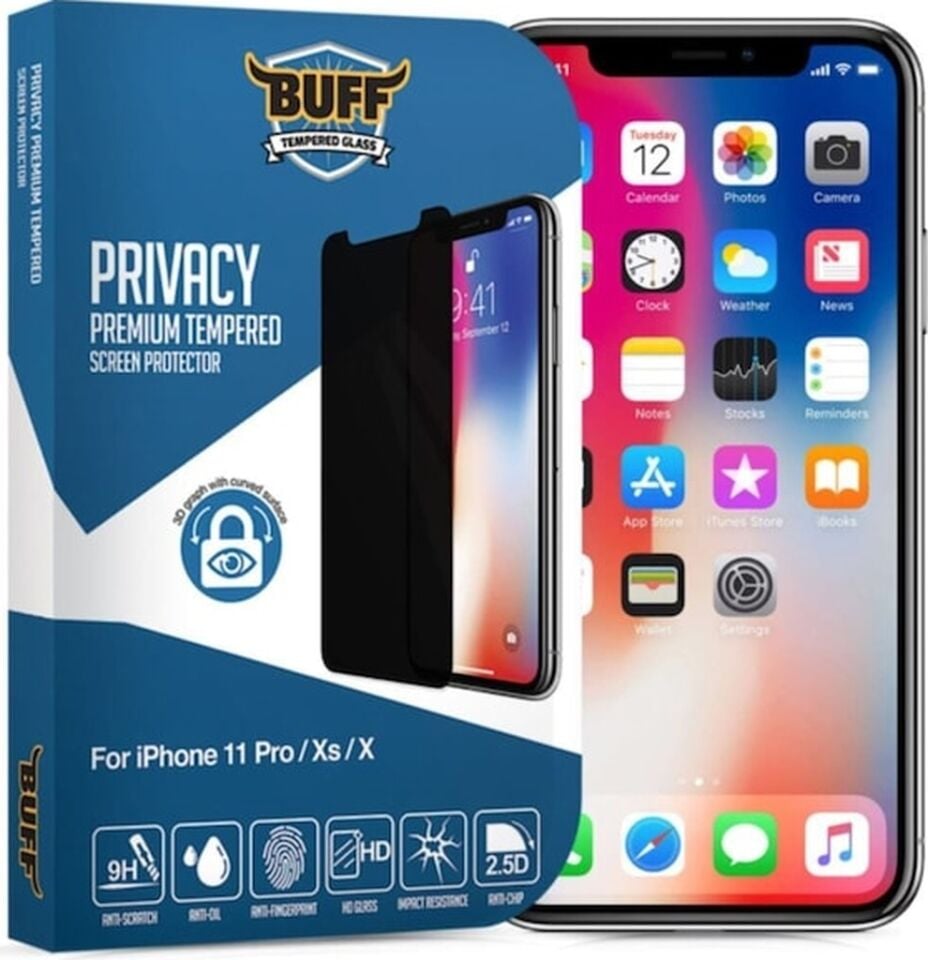 Buff Apple Uyumlu   iPhone 11 Pro / Xs / X Privacy Ekran Koruyucu