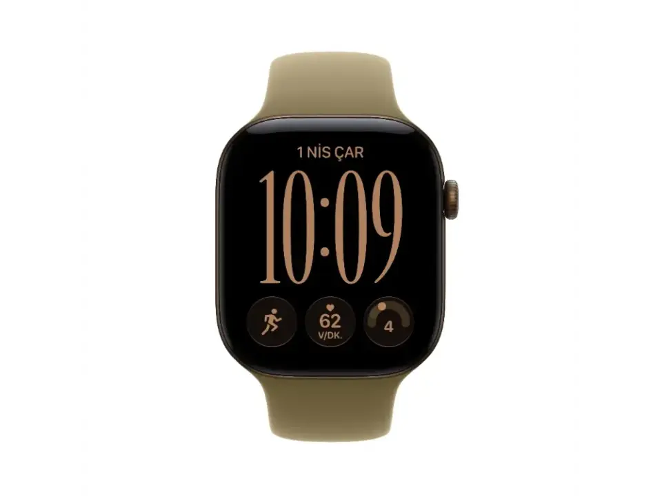Apple Watch Series 12 GPS 46 mm Alüminyum Kasa ve Spor Kordon - M/L Koyu Bronz