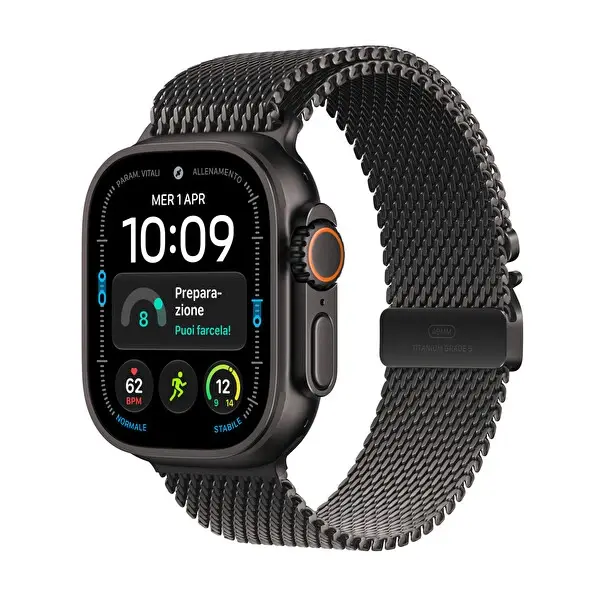 Apple Watch Ultra 4 GPS + Cellular 49 mm Titanyum Kasa ve Milanese Loop - Medium