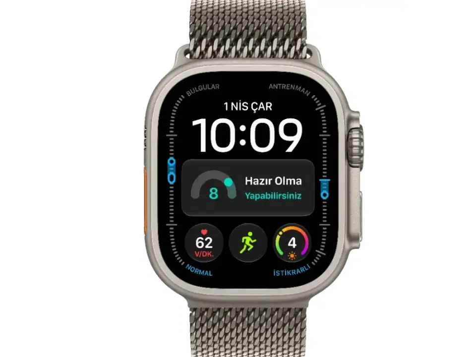 Apple Watch Ultra 4 GPS + Cellular 49 mm Titanyum Kasa ve Milanese Loop - Medium Natürel