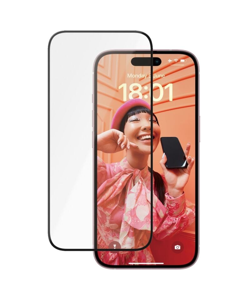 Panzerglass Apple Uyumlu iPhone 15 Ultra-wide Fit Tam Koruma Çerçeve Aparatlı Seramik Ekran Koruyucu