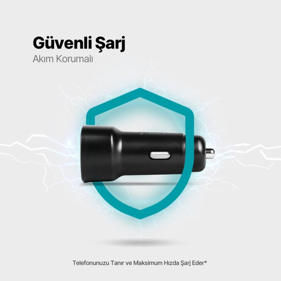 Smartcharger 2.4a Araç Şarj Aleti + Trio Kablo