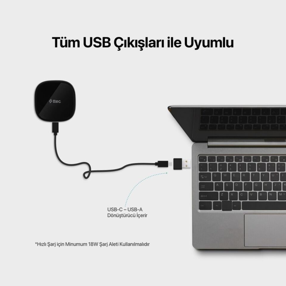 Ttec 2ks25b Aircharger M Kit Magsafe Uyumlu Kablosuz Pd 20w Seyahat Hızlı Şarj Aleti