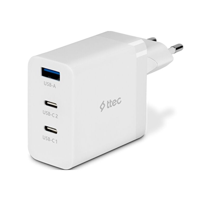 Ttec Smartcharger Trio Gan 65w Pd Seyahat Hızlı Şarj Aleti 2 Usb-c+usb-a-beyaz