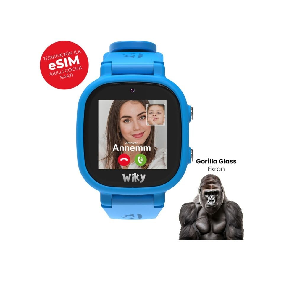Wiky Watch 5E e-SIM Akıllı Çocuk Saati (İthalatçı Garantili) Mavi
