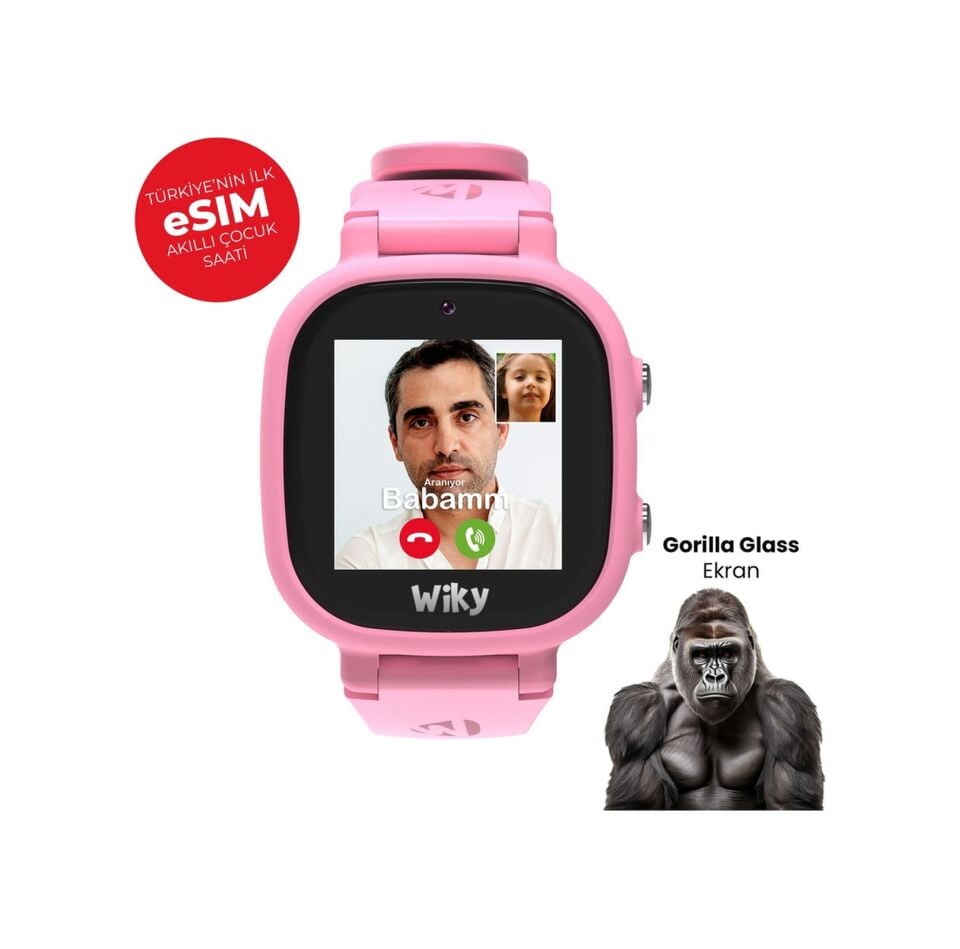 Wiky Watch 5E e-SIM Akıllı Çocuk Saati (İthalatçı Garantili) Pembe