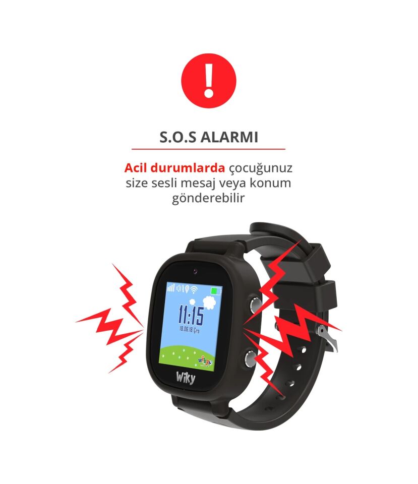Wiky Watch 5E e-SIM Akıllı Çocuk Saati (İthalatçı Garantili) Siyah