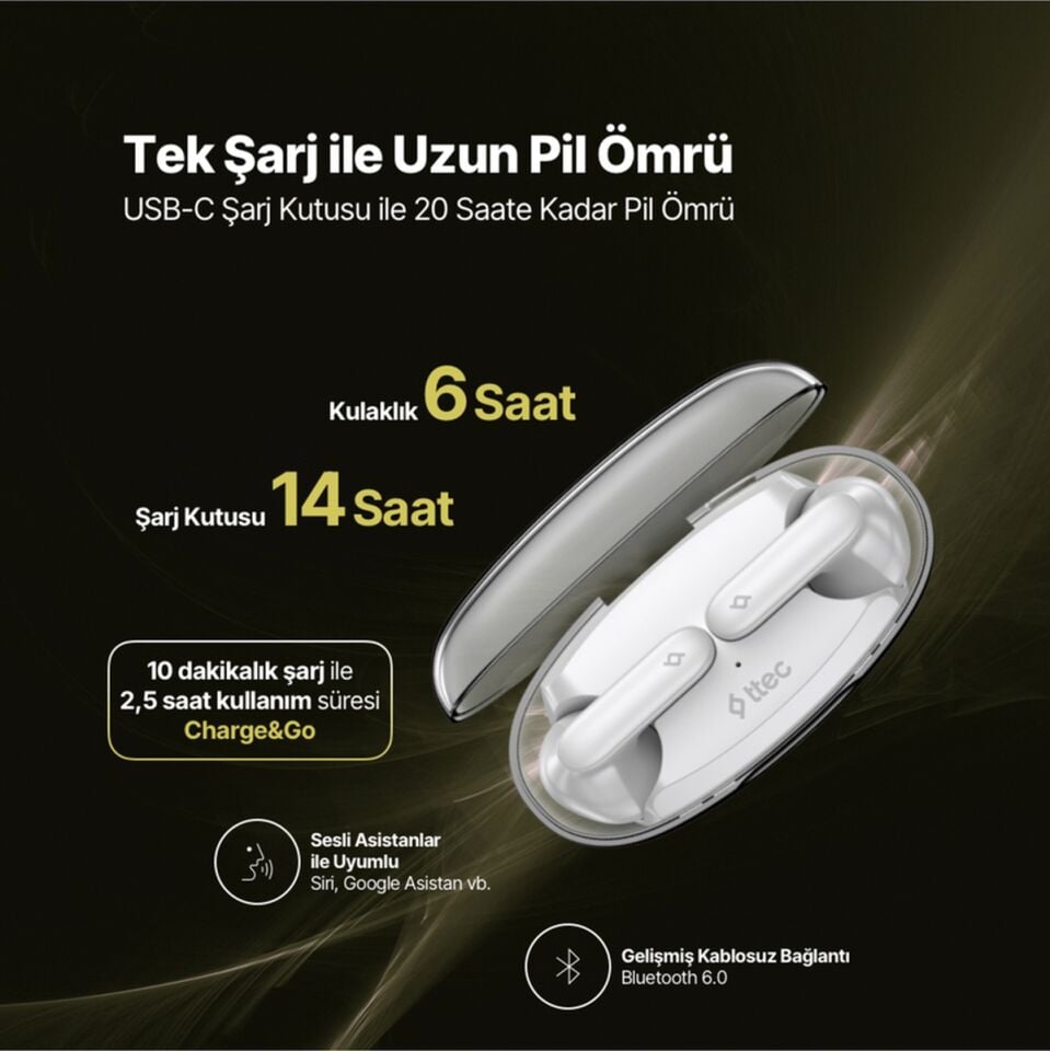 Airbeat Glace Gerçek Kablosuz Tws Bluetooth Kulaklık- 2km170 Buz Beyazı