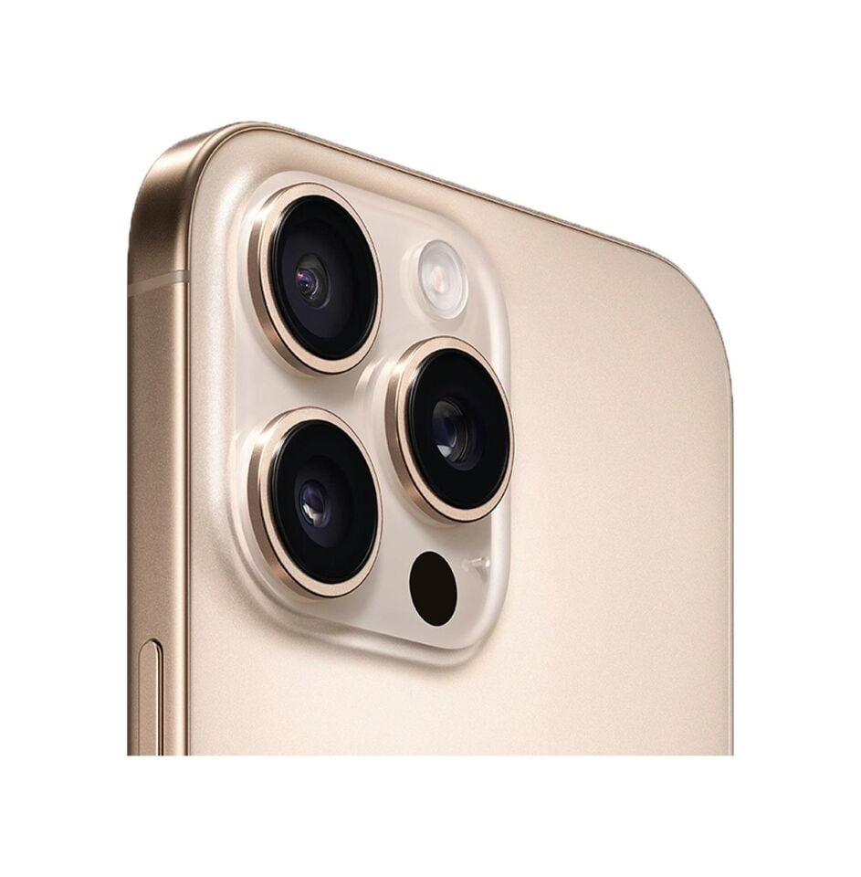 Bi Metal Ring Apple Uyumlu iPhone 16 Pro/16 Pro Max Çöl Titanyumu Kamera Koruyucu