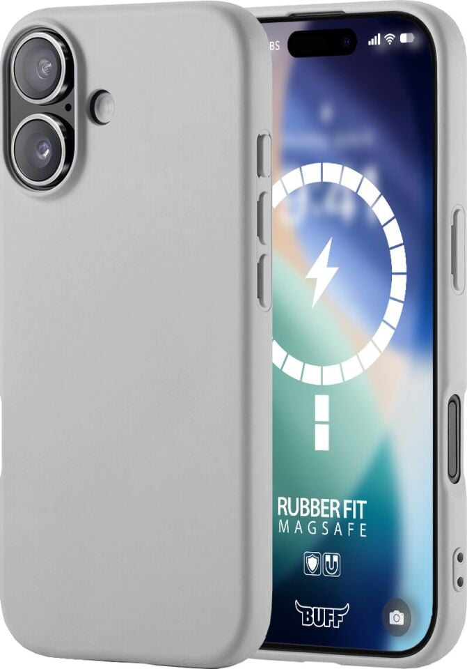 Buff Apple Uyumlu iPhone 17 Magsafe Rubber Fit Silikon Kılıf Gri Gri