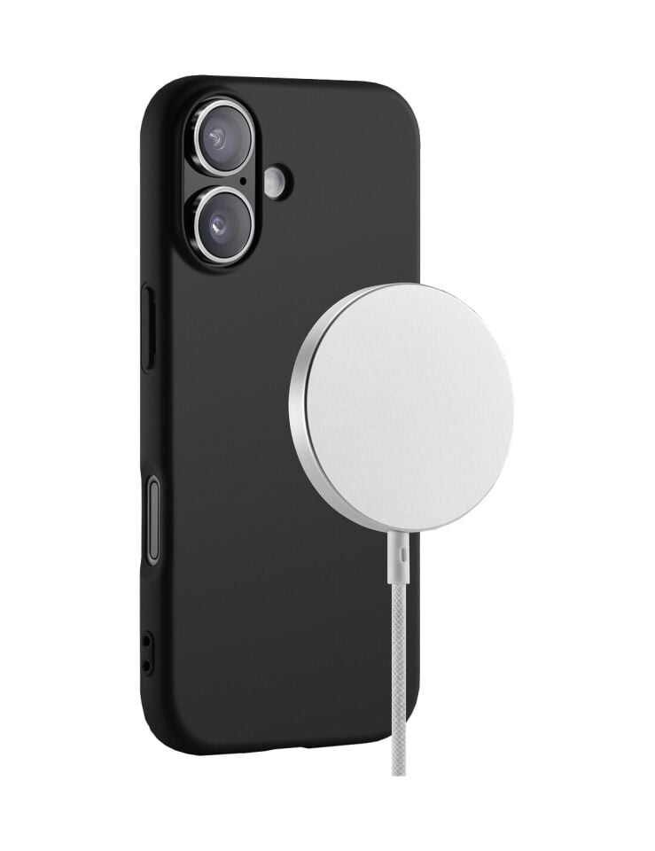 Buff Apple Uyumlu iPhone 17 Magsafe Rubber Fit Silikon Kılıf Siyah Siyah