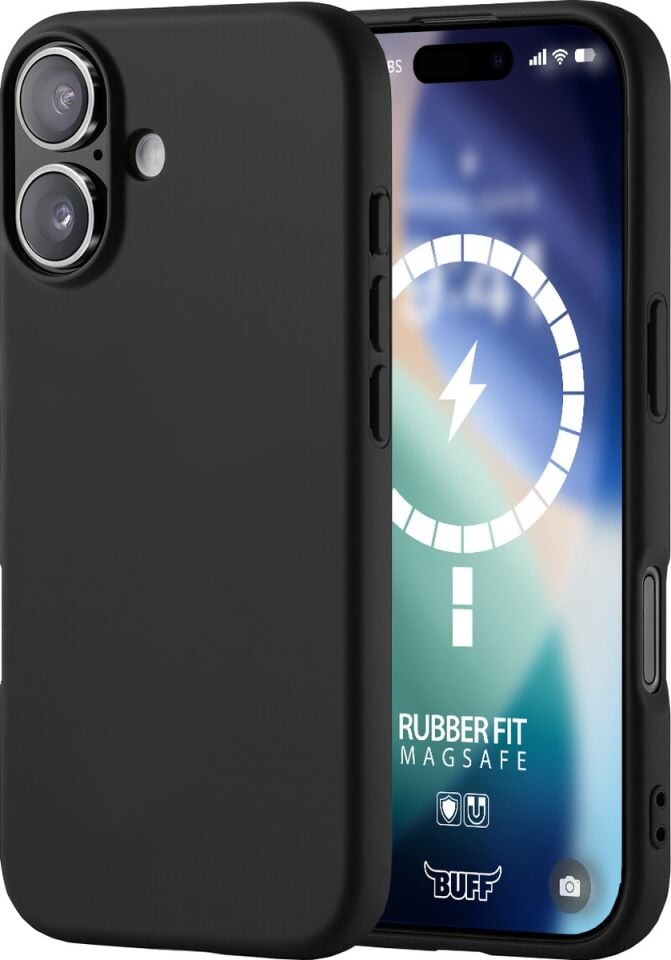 Buff Apple Uyumlu iPhone 17 Magsafe Rubber Fit Silikon Kılıf Siyah Siyah