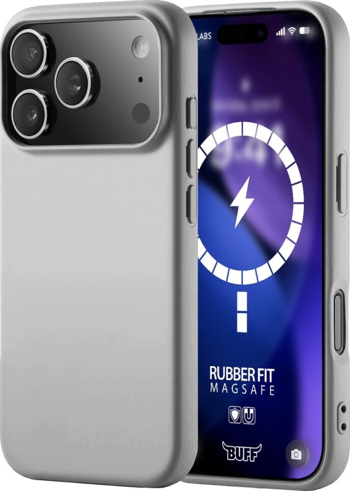 Buff Apple Uyumlu iPhone 17 Pro Magsafe Rubber Fit Silikon Kılıf Gri Gri