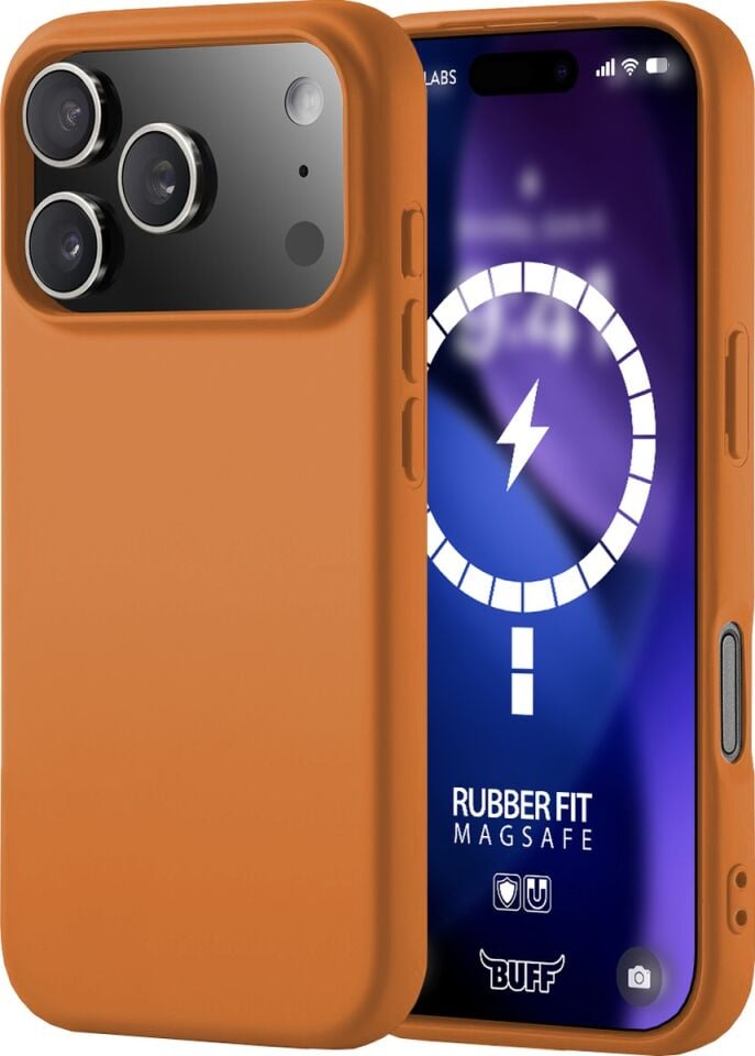 Buff Apple Uyumlu iPhone 17 Pro Magsafe Rubber Fit Silikon Kılıf Turuncu Turuncu