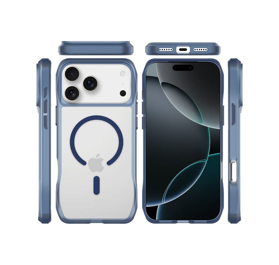 Buff Apple Uyumlu iPhone 17 Pro Max Magsafe Octa Shield Kılıf Mavi Mavi