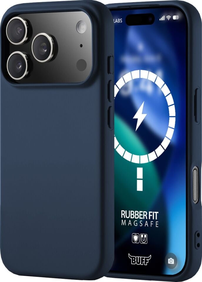 Buff Apple Uyumlu iPhone 17 Pro Max Magsafe Rubber Fit Silikon Kılıf Koyu Mavi Koyu Mavi