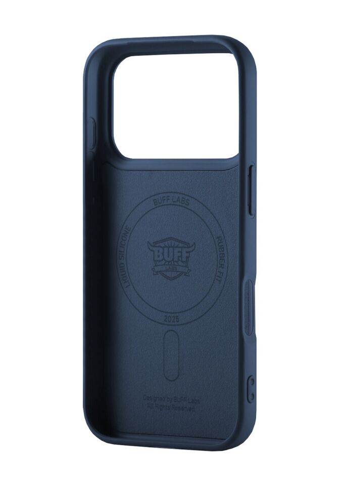 Buff Apple Uyumlu iPhone 17 Pro Max Magsafe Rubber Fit Silikon Kılıf Koyu Mavi Koyu Mavi