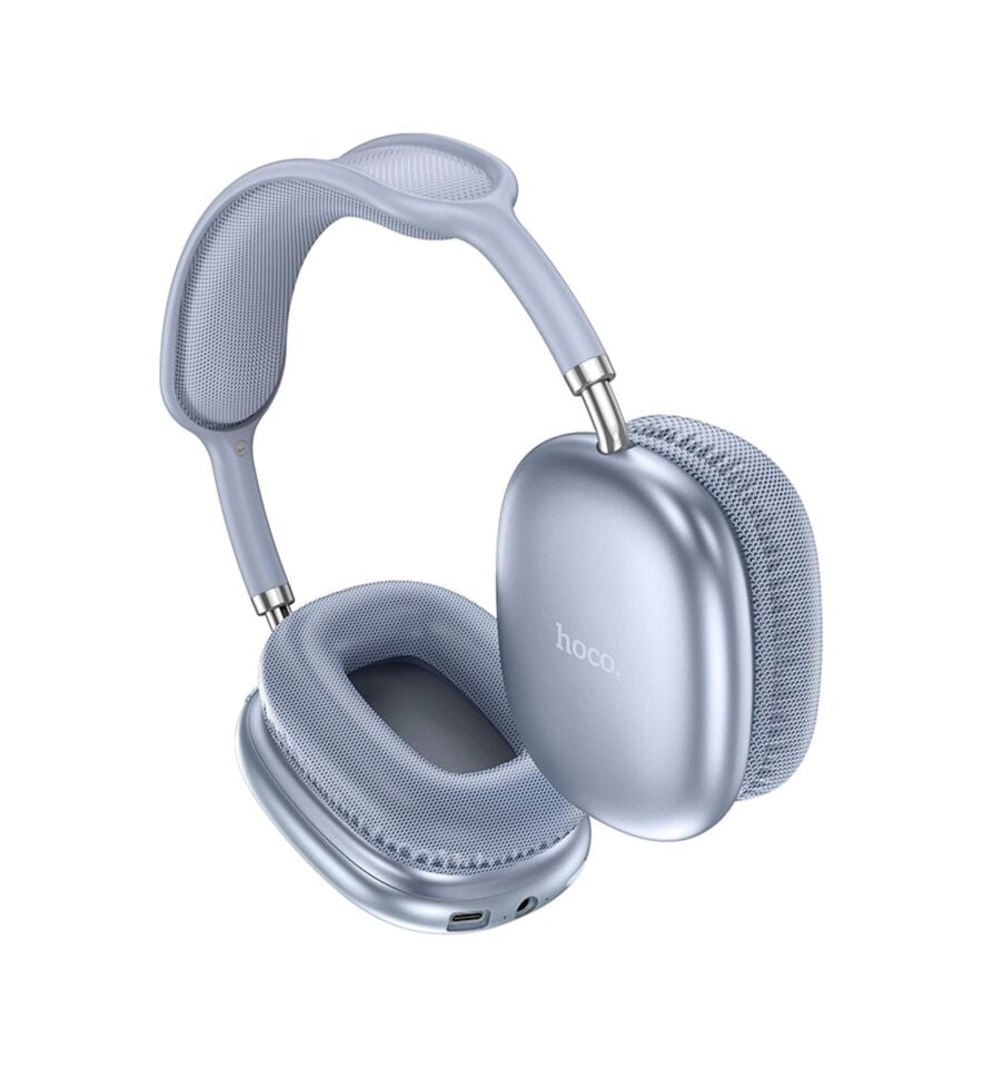 Hoco W35 Air Light Aux Destekli Bluetooth 5.3 Kablosuz Kulak Üstü Kulaklık Mavi