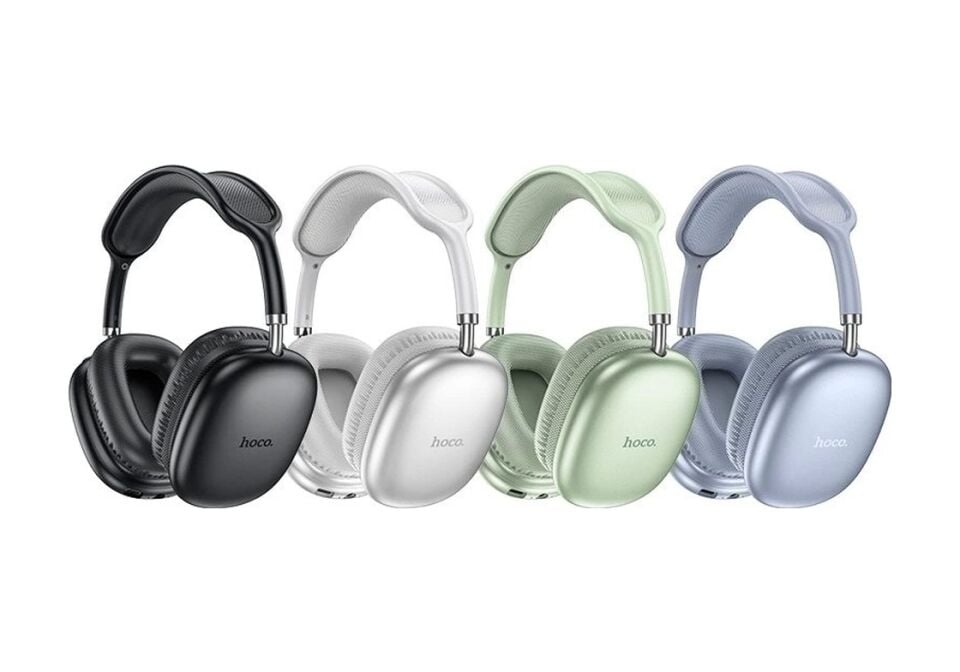 Hoco W35 Air Light Aux Destekli Bluetooth 5.3 Kablosuz Kulak Üstü Kulaklık Mavi