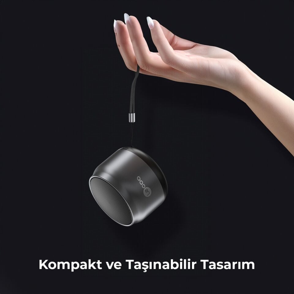 Lecoo DS106 Kablosuz Bluetooth 5.0 3W Taşınabilir Ses Bombası Stereo Hoparlör Siyah