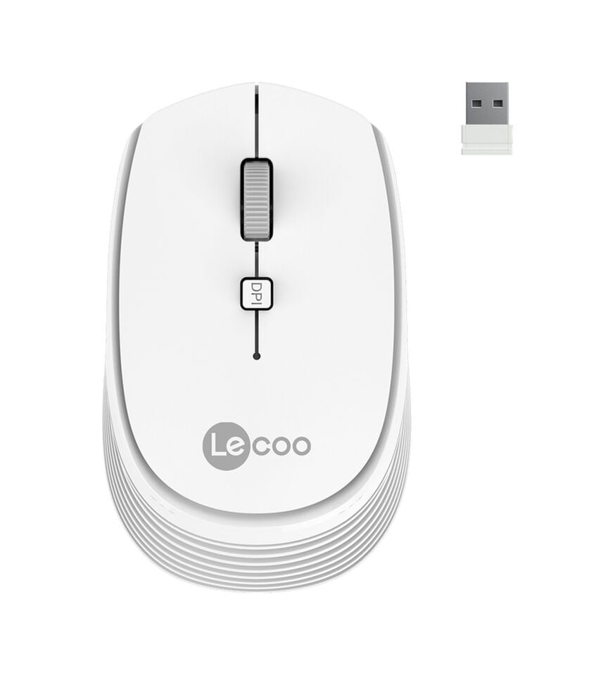 Lecoo WS202 Kablosuz 1200DPI 4 Tuşlu Optik Mouse Beyaz