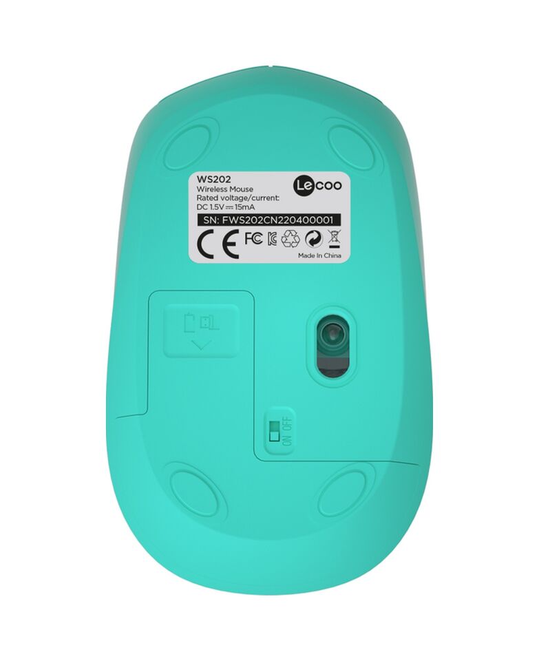 Lecoo WS202 Kablosuz 1200DPI 4 Tuşlu Optik Mouse Turkuaz