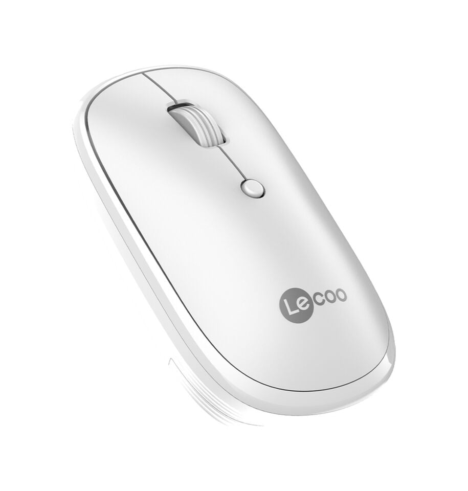 Lecoo WS209 Kablosuz 6 Tuşlu 1600DPI Çift Modlu Şarj Edilebilir Optik Mouse Beyaz