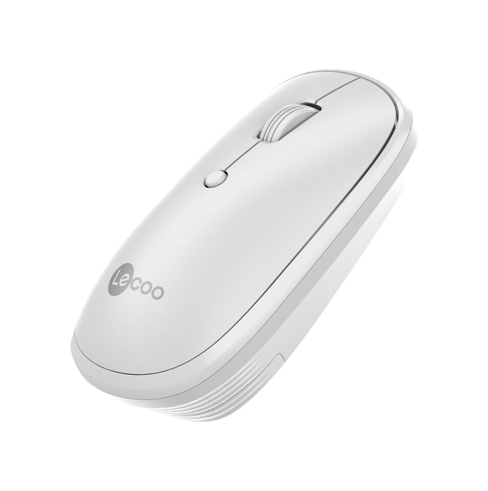 Lecoo WS209 Kablosuz 6 Tuşlu 1600DPI Çift Modlu Şarj Edilebilir Optik Mouse Beyaz