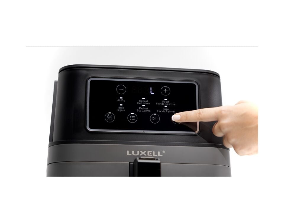 Luxell LXAF-01 Fast Fryer XXL Yağsız Hava Fritözü Gri - Siyah